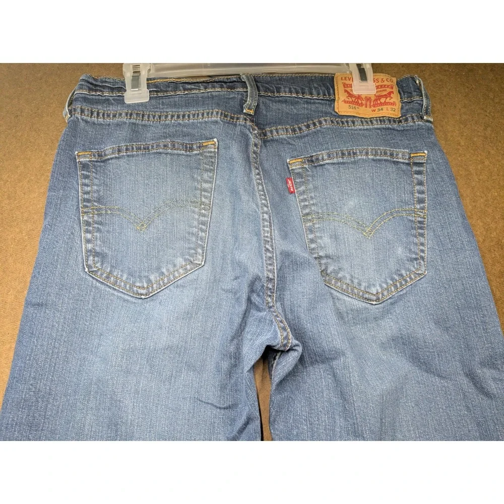 Levis 514 Straight Fit Mens Blue Denim Jeans Medium Wash W34 L32 00514-0403